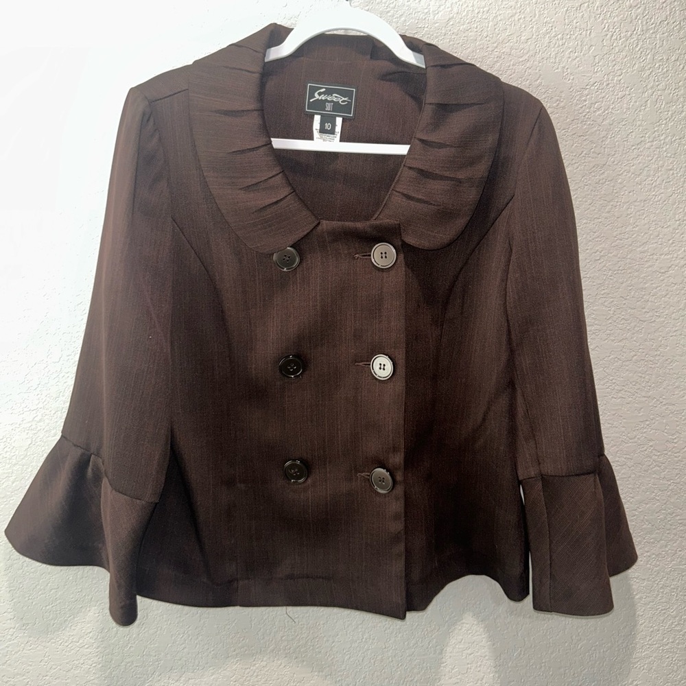Sweet Suit Women’s Blazer Jacket Brown Size 10‎